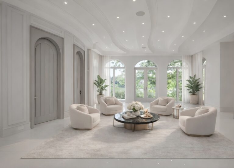 living room curved ceiling