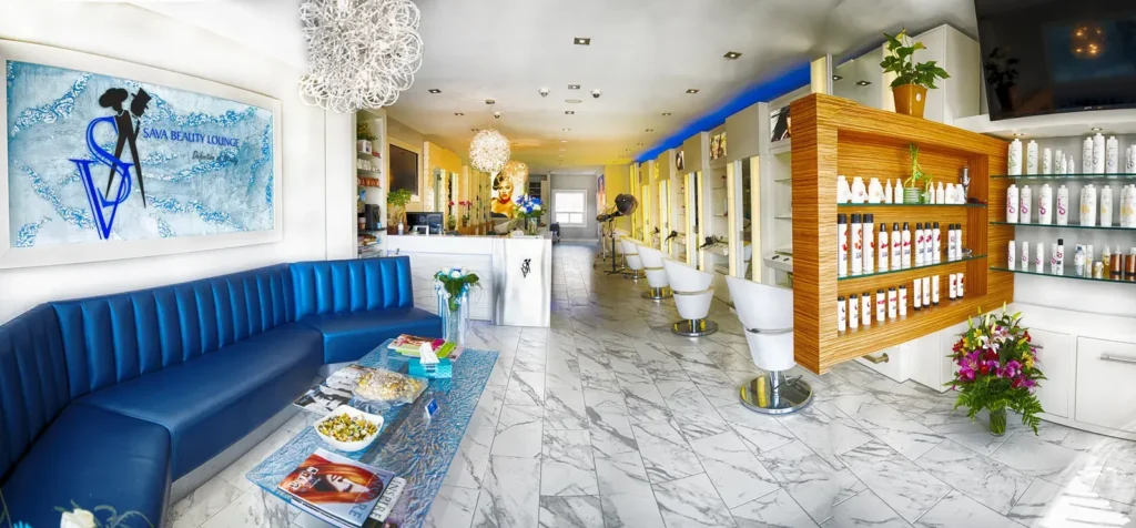 Commercial salon interior after coordinated maintenance and renovation work